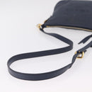PRADA Shoulder Bag Jacquard Navy Gold Auth 209294A-7