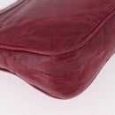 Balenciaga Giant Hip Shoulder Bag Leather Wine Red Silver 230640 Auth 209295V-17