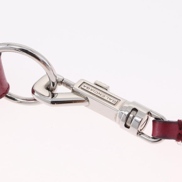 Balenciaga Giant Hip Shoulder Bag Leather Wine Red Silver 230640 Auth 209295V