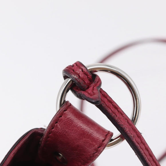 Balenciaga Giant Hip Shoulder Bag Leather Wine Red Silver 230640 Auth 209295V