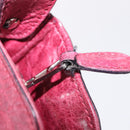 Balenciaga Giant Hip Shoulder Bag Leather Wine Red Silver 230640 Auth 209295V-10