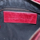 Balenciaga Giant Hip Shoulder Bag Leather Wine Red Silver 230640 Auth 209295V-22