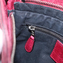 Balenciaga Giant Hip Shoulder Bag Leather Wine Red Silver 230640 Auth 209295V-25