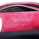 Balenciaga Giant Hip Shoulder Bag Leather Wine Red Silver 230640 Auth 209295V-12