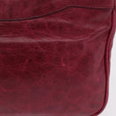 Balenciaga Giant Hip Shoulder Bag Leather Wine Red Silver 230640 Auth 209295V-3