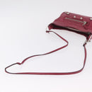 Balenciaga Giant Hip Shoulder Bag Leather Wine Red Silver 230640 Auth 209295V-8
