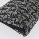 Christian Dior Trotter Canvas Accessory Pouch Navy Silver Auth 209296-9