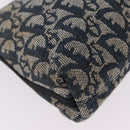Christian Dior Trotter Canvas Accessory Pouch Navy Silver Auth 209296-17