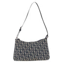 Christian Dior Trotter Canvas Accessory Pouch Navy Silver Auth 209296-13
