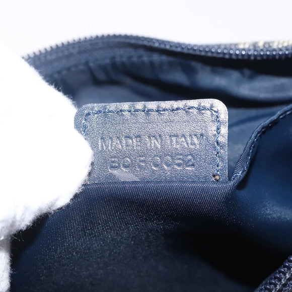 Christian Dior Trotter Canvas Accessory Pouch Navy Silver Auth 209296