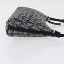 Christian Dior Trotter Canvas Accessory Pouch Navy Silver Auth 209296-3