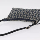 Christian Dior Trotter Canvas Accessory Pouch Navy Silver Auth 209296-6