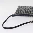 Christian Dior Trotter Canvas Accessory Pouch Navy Silver Auth 209296-7
