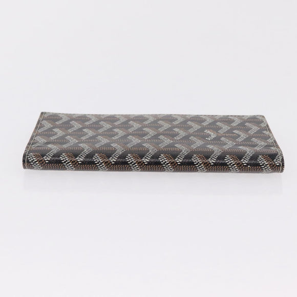 Goyard Herringbone Sun Rock Long Wallet PVC Leather Black Auth 209297M