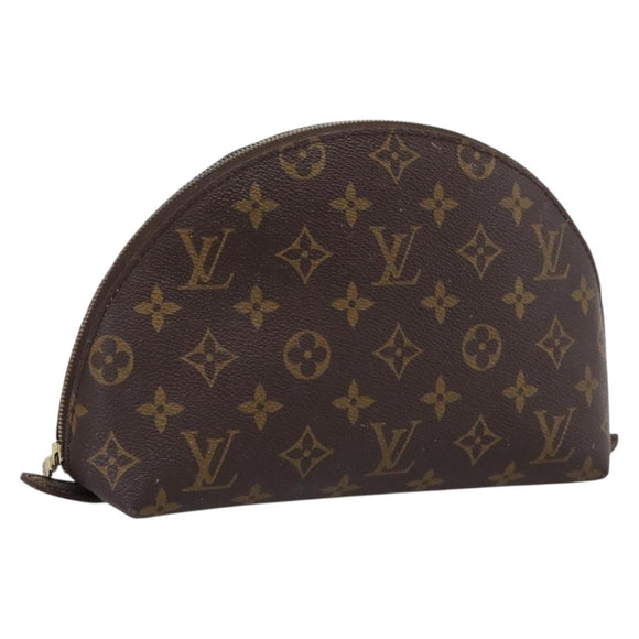 LOUIS VUITTON Monogram Trousse Demi Ronde Cosmetic Pouch M47520 LV Auth 209301