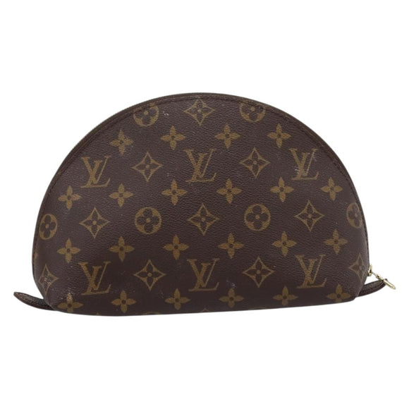 LOUIS VUITTON Monogram Trousse Demi Ronde Cosmetic Pouch M47520 LV Auth 209301