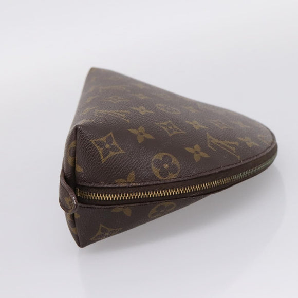 LOUIS VUITTON Monogram Trousse Demi Ronde Cosmetic Pouch M47520 LV Auth 209301