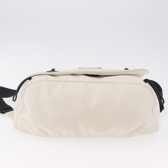 CHANEL Sports Line Shoulder Bag Nylon White Silver CC Auth 209311
