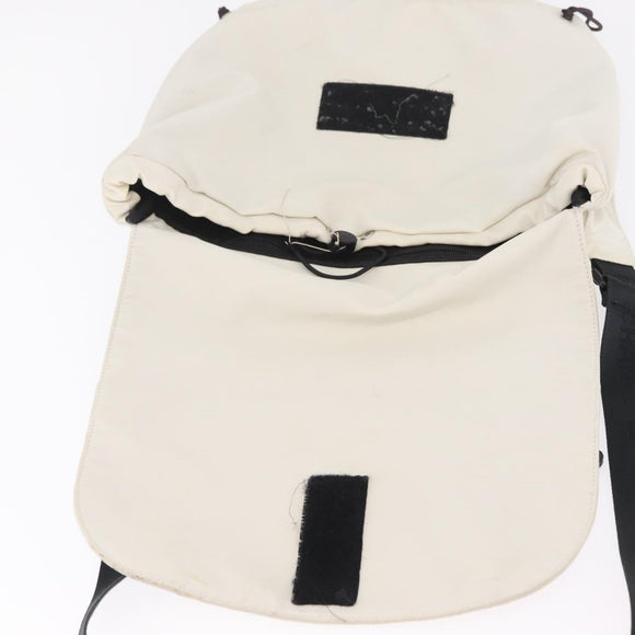 CHANEL Sports Line Shoulder Bag Nylon White Silver CC Auth 209311
