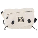 CHANEL Sports Line Shoulder Bag Nylon White Silver CC Auth 209311-2