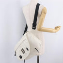 CHANEL Sports Line Shoulder Bag Nylon White Silver CC Auth 209311-28