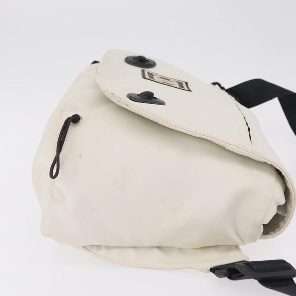 CHANEL Sports Line Shoulder Bag Nylon White Silver CC Auth 209311
