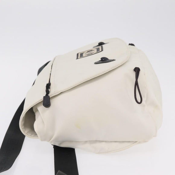 CHANEL Sports Line Shoulder Bag Nylon White Silver CC Auth 209311