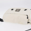 CHANEL Sports Line Shoulder Bag Nylon White Silver CC Auth 209311-6