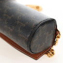 CELINE Macadam Canvas Lip Case Cosmetic Pouch PVC Brown Gold Auth 209315V-13