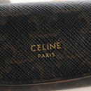 CELINE Macadam Canvas Lip Case Cosmetic Pouch PVC Brown Gold Auth 209315V-14