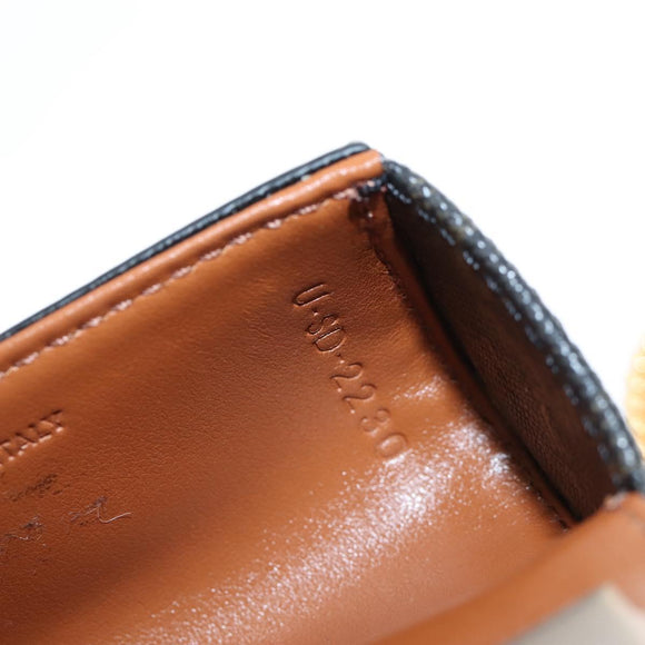 CELINE Macadam Canvas Lip Case Cosmetic Pouch PVC Brown Gold Auth 209315V