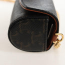 CELINE Macadam Canvas Lip Case Cosmetic Pouch PVC Brown Gold Auth 209315V-5