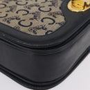 CELINE C Macadam Canvas Shoulder Bag Navy Gold Auth 209321-11