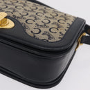 CELINE C Macadam Canvas Shoulder Bag Navy Gold Auth 209321-12