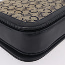 CELINE C Macadam Canvas Shoulder Bag Navy Gold Auth 209321-13