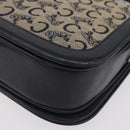CELINE C Macadam Canvas Shoulder Bag Navy Gold Auth 209321-14