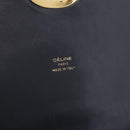 CELINE C Macadam Canvas Shoulder Bag Navy Gold Auth 209321-19
