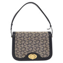 CELINE C Macadam Canvas Shoulder Bag Navy Gold Auth 209321-2