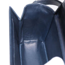 CELINE C Macadam Canvas Shoulder Bag Navy Gold Auth 209321-22