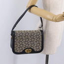 CELINE C Macadam Canvas Shoulder Bag Navy Gold Auth 209321-25
