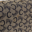 CELINE C Macadam Canvas Shoulder Bag Navy Gold Auth 209321-3