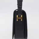 CELINE C Macadam Canvas Shoulder Bag Navy Gold Auth 209321-6