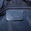 Christian Dior Trotter Canvas Double Saddle Shoulder Bag Navy Gold Auth 209322M-21