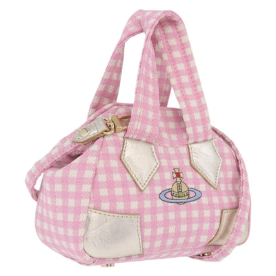 Vivienne Westwood Hand Bag Canvas 2way Pink Gold Auth 209323A