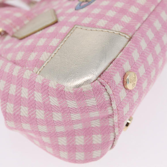 Vivienne Westwood Hand Bag Canvas 2way Pink Gold Auth 209323A