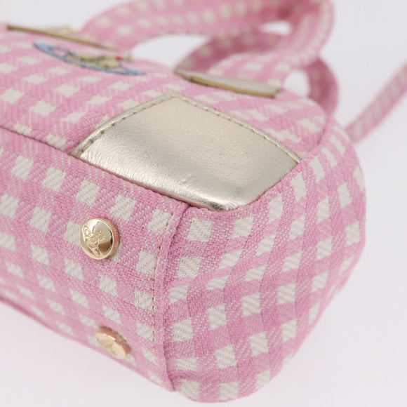 Vivienne Westwood Hand Bag Canvas 2way Pink Gold Auth 209323A