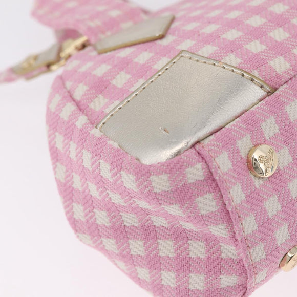 Vivienne Westwood Hand Bag Canvas 2way Pink Gold Auth 209323A