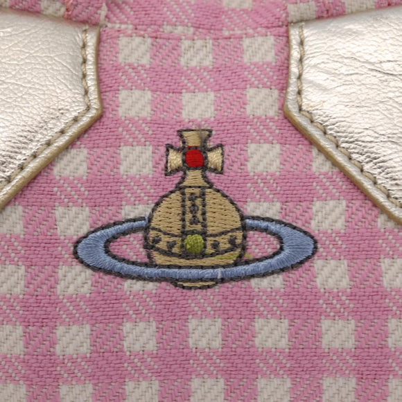 Vivienne Westwood Hand Bag Canvas 2way Pink Gold Auth 209323A