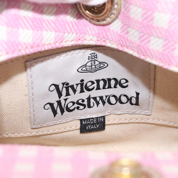 Vivienne Westwood Hand Bag Canvas 2way Pink Gold Auth 209323A