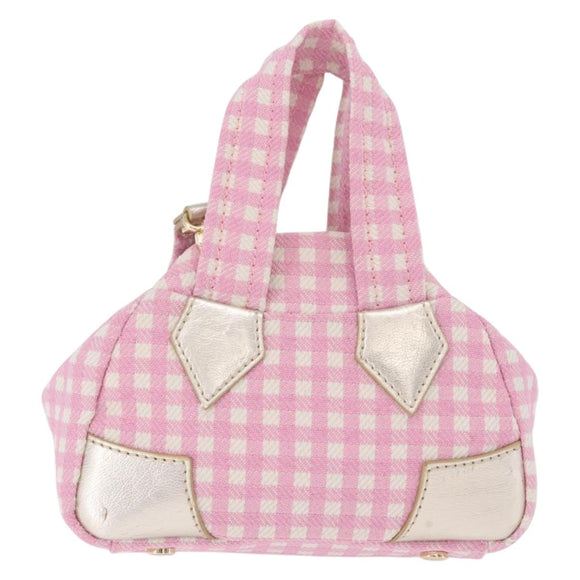 Vivienne Westwood Hand Bag Canvas 2way Pink Gold Auth 209323A